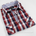 Summer Breathable Checked Short Sleeves Mens Shirt